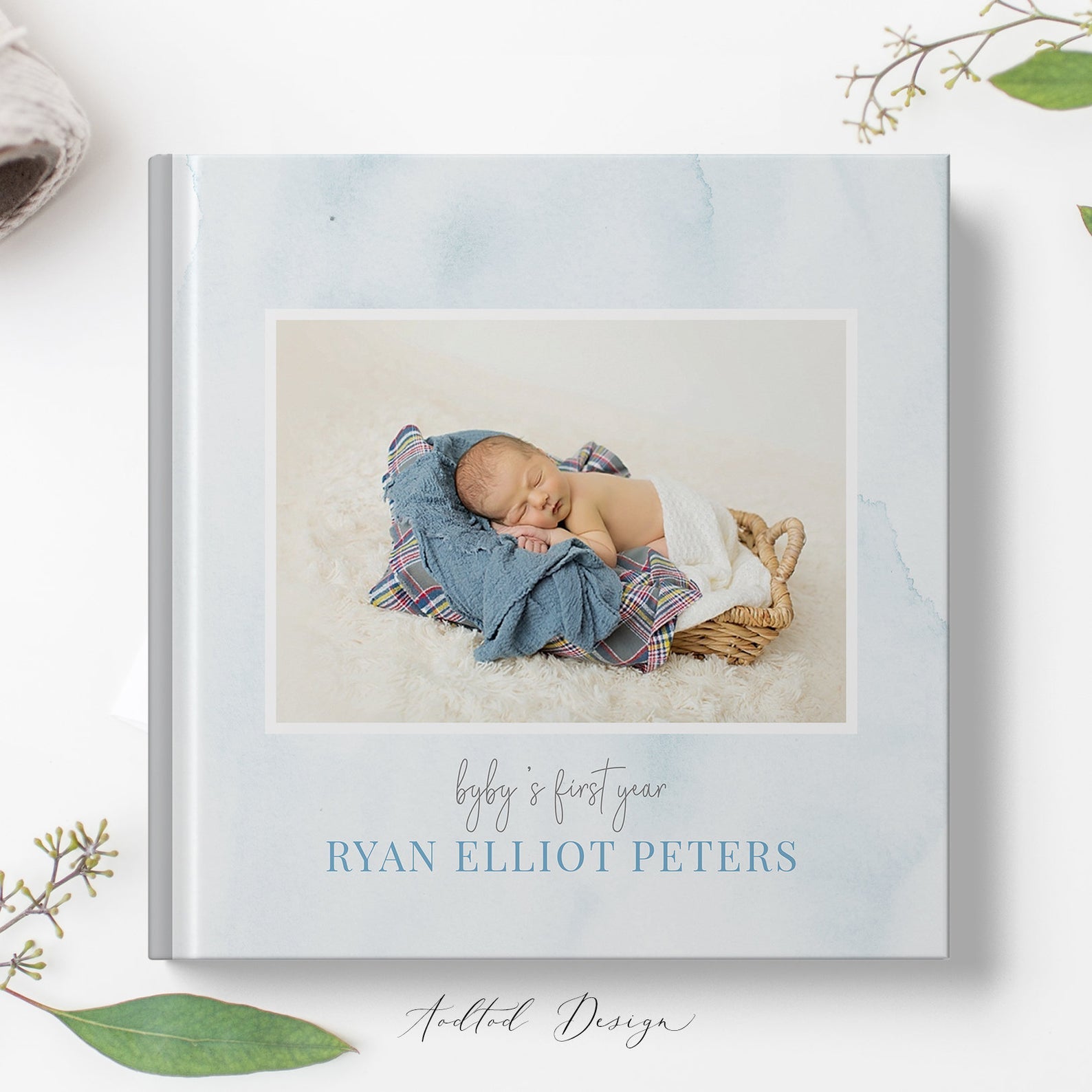 12x12 Baby Photo Book Template, Baby's First Year, New Newborn Photo Book  Album, Photography, Photoshop, PSD, Instant Download #Y20-A005-PSD