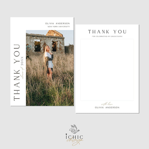 CANVA Thank You Graduation Announcement Template, Senior Card, Senior Graduation Announcement For Photography #Y23-SG3-CANVA