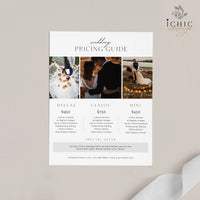 CANVA Photography Pricing Template, Price Guide List for Photographers, Photography, Price Guide Template, Wedding Minis #Y23-PG7-CANVA