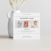 Newborn Mini Session Template, Marketing Template, Newborn, Marketing, Photo Newborn, Photoshop Template #Y23-NM1-PSD