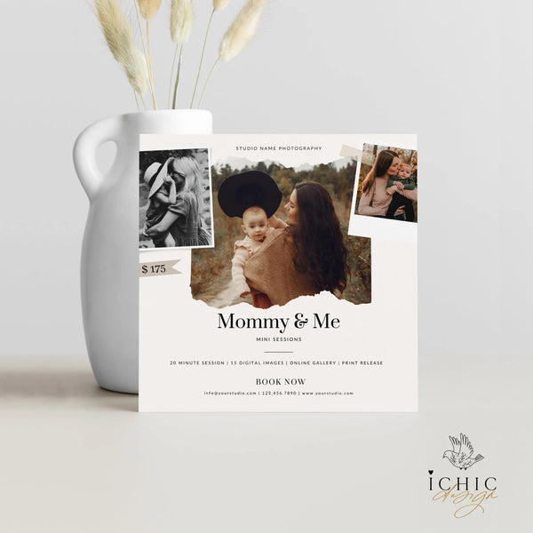 CANVA Template | Mothers Day Mini Session Template, Mom and Me Minis, Mother Day Template, Mini Session #Y23-MB2-CANVA