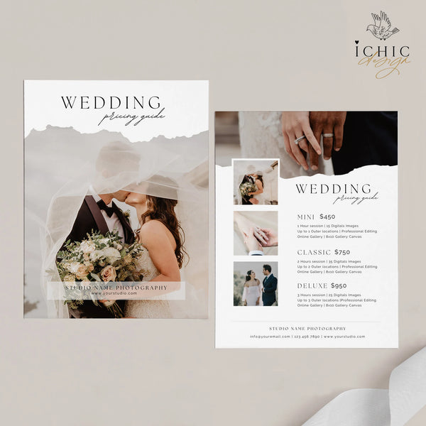 CANVA Photography Pricing Template, Price Guide List for Photographers, Photography, Price Guide Template, Wedding Minis #Y23-PG5-CANVA