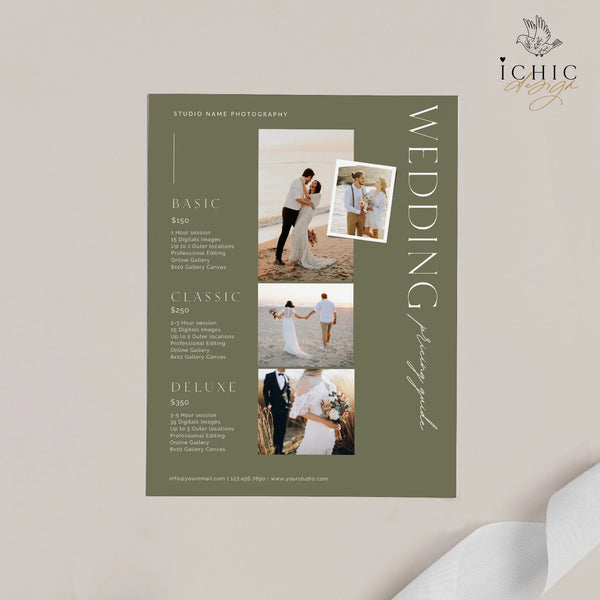 CANVA Template | Photography Pricing Template, Price Guide List for Photographers, Price Guide Template, Wedding Mini Session #Y23-PG21-CANVA