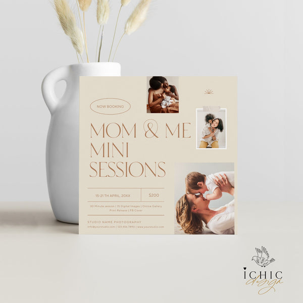 CANVA Template | Mothers Day Mini Session Template, Mom and Me Minis, Mother Day Template, Mini Session #Y23-MB9-CANVA
