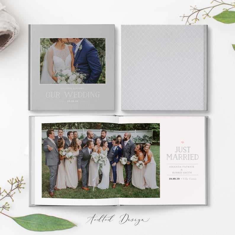 Wedding photo album template 12×12 – Strawberry Kit