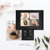 Birth Announcement Template, Sweet Welcome, Birth, Announcement, Card, Board, Album, Photography, Photoshop, Instant Download #BA5-PSD