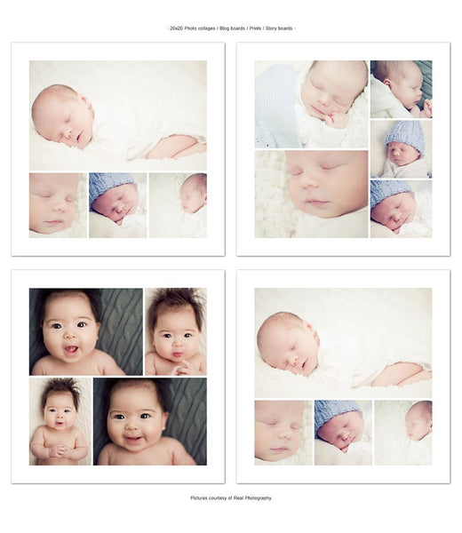 20x20 Collages & Blog Boards, Cute Baby, Collages, Blog, Board, Album, Photo, Photography, Photoshop, PSD, Instant Download #BB14-PSD