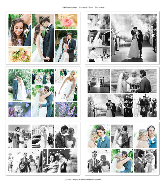 5x7 Collages & Blog Boards, Wedding Boards, Collages, Blog, Board, Wedding, Photography, Photoshop, PSD, Instant Download #BB16-PSD