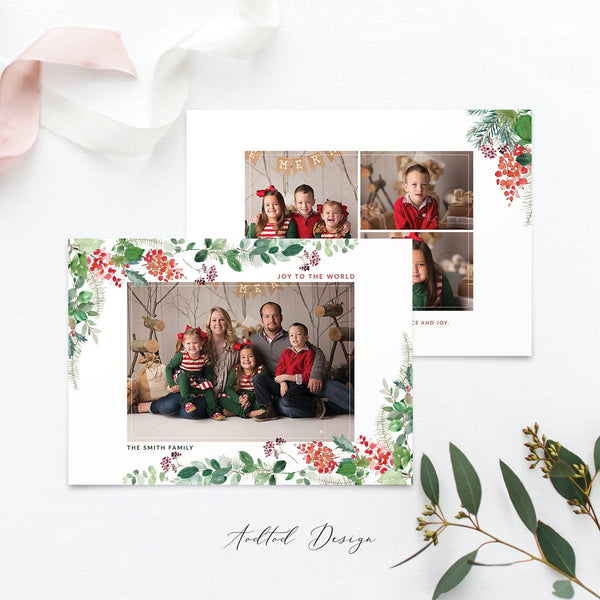 Merry Christmas Card Template, Happy Christmas, New, Christmas, Card, Template, Photography, Photoshop, PSD, Instant Download #HD35-PSD