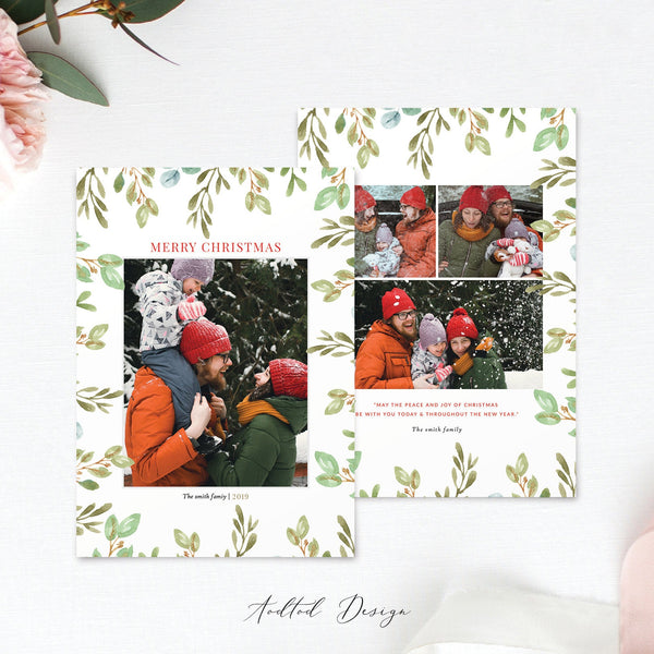 Merry Christmas Card Template, Happy Christmas, New, Christmas, Card, Template, Photography, Photoshop, PSD, Instant Download #HD41-PSD