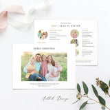 Year in review Christmas Card Template (For 3 Kids), Happy Christmas, Christmas, Card Template, Photography, Photoshop, PSD, Instant Download #HD49-PSD