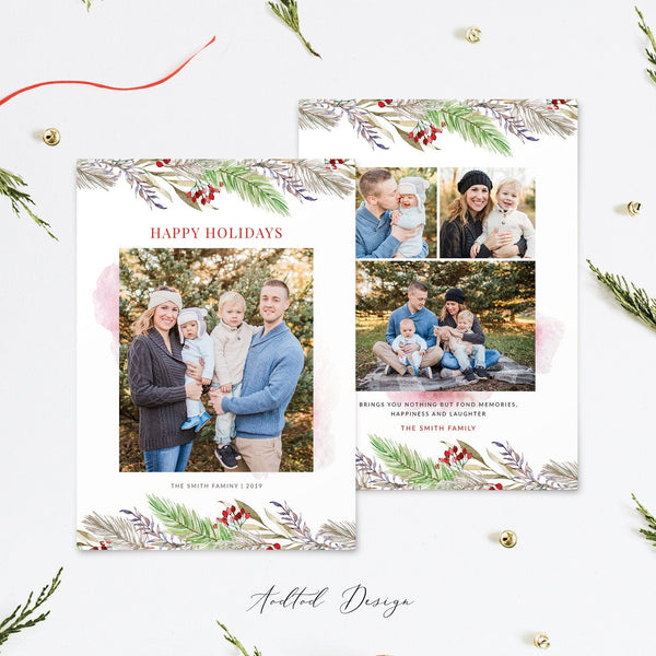 Merry Christmas Card Template, Happy Christmas, New, Christmas, Card, Template, Photography, Photoshop, PSD, Instant Download #HD51-PSD