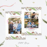 Merry Christmas Card Template, Happy Christmas, New, Christmas, Card, Template, Photography, Photoshop, PSD, Instant Download #HD51-PSD