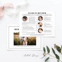 Year in review Christmas Card Template (For 3 Kids), Happy Christmas, Christmas, Card Template, Photography, Photoshop, PSD, Instant Download #HD62-PSD