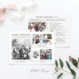 Year in review Christmas Card Template (For 2 Kids), Happy Christmas, Christmas, Card Template, Photography, Photoshop, PSD, Instant Download #HD63-PSD