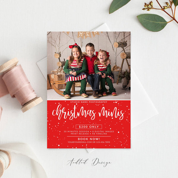 Christmas Marketing Board, Christmas Minis, Christmas, Marketing, Board, Card, Photography, Photoshop, PSD, Instant Download #MB13-PSD