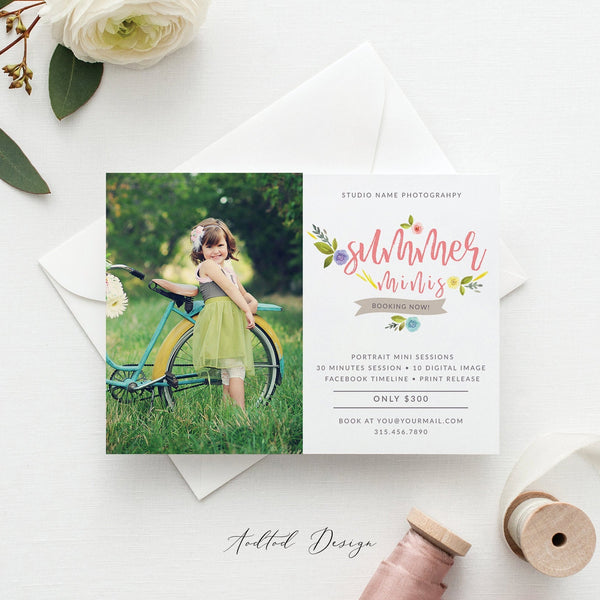 Summer Mini Session Template, Summer Minis, Summer, Session, Marketing, Board, Photography, Photoshop, PSD, Instant Download #MB14-PSD