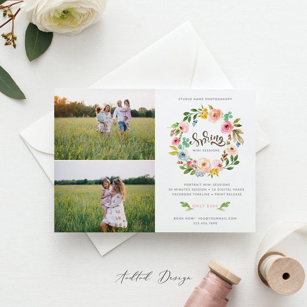 Spring Mini Session Template, Hello Spring, Spring, Session, Board, Blog, Website, Photography, Photoshop, Instant Download #MB17-PSD
