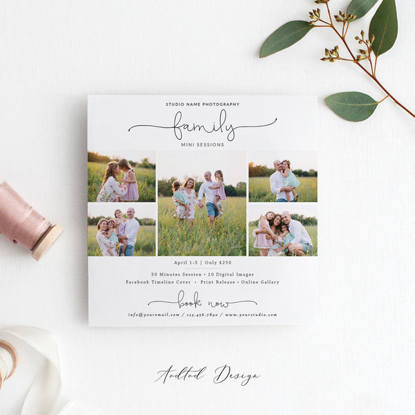 Family Mini Session Template, Marketing Template, Sweet Dream, Family, Marketing, Photography, Photoshop, PSD Instant Download #MB18-PSD