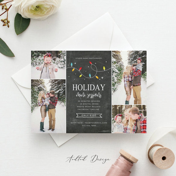Holiday Marketing Board, Holiday Minis, Holiday, Marketing, Session, Template, Photography, Photoshop, PSD, Instant Download #MB19-PSD