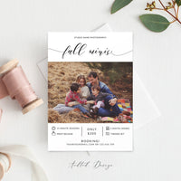 Fall Mini Session Template, Booking Fall, New, Fall, Marketing, Board, Blog, Photography, Photoshop, PSD, Instant Download #MB30-PSD