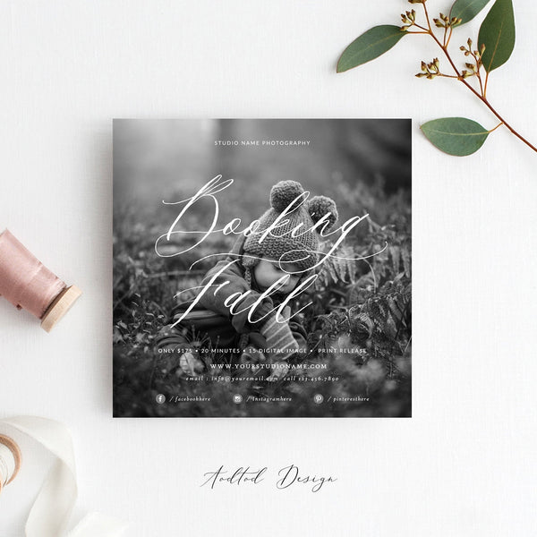 Fall Mini Session Template, Booking Fall, New, Fall, Marketing, Board, Blog, Photography, Photoshop, PSD, Instant Download #MB32-PSD