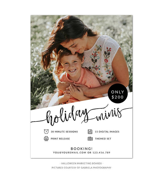 Holiday Mini Session Template, Wonderful Time, Holiday, Marketing, Board, Card, Blog, Photography, Photoshop, Instant Download #MB33-PSD