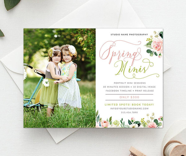 Spring Mini Session Template, Hello Spring, Spring, Session, Template, Photography, Photoshop, Element, PSD, Instant Download #MB40-PSD