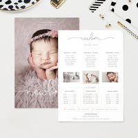 Newborn Photography Price List, Pricing Guide, Marketing Template, Newborn Pricing Template, Price List, PSD, Instant Download #NM4-PSD