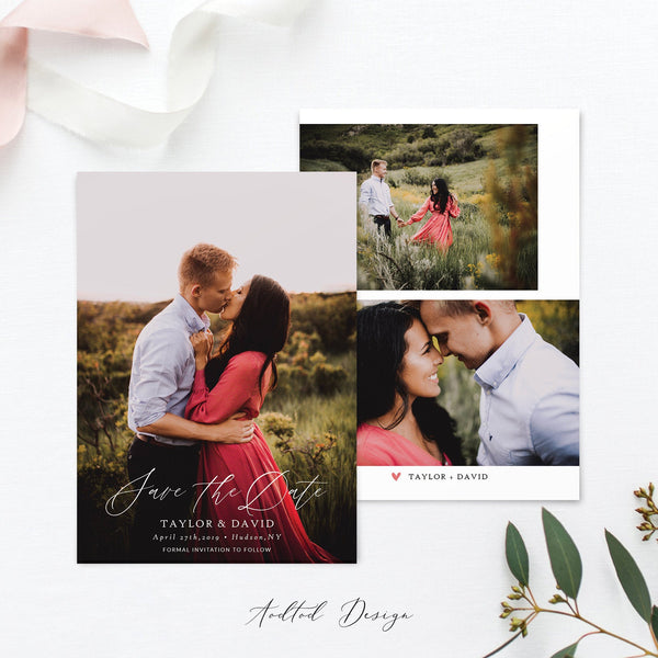 Save the Date Template, Photo Save The Date Template, Save Our Date Card, Love, Photography, Photoshop, PSD, Instant Download #SD10-PSD