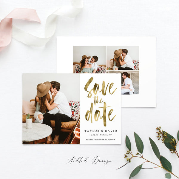 Save the Date Template, Photo Save The Date Template, Save Our Date Card, Love, Photography, Photoshop, PSD, Instant Download #SD11-PSD