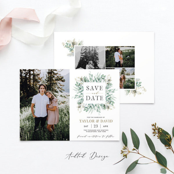 Save the Date Template, Photo Save The Date Template, Save Our Date Cards, This Is Love, Photoshop, Instant Download #SD14-PSD