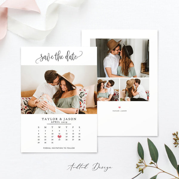 Save the Date Template, Photo Save The Date Template, Save Our Date Cards, This Is Love, Date, Photography, PSD, Instant Download #SD16-PSD