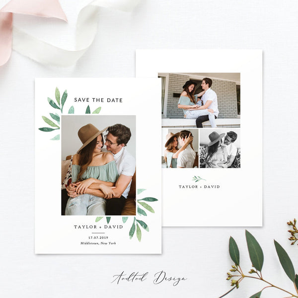 Save the Date Template, Photo Save The Date Template, Save Our Date Cards, This Is Love, Date, Photography, PSD, Instant Download #SD17-PSD