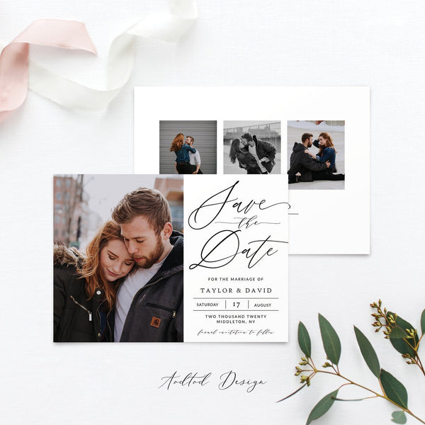 Save the Date Template, Photo Save The Date Template, Save Our Date Card, This Is Love, Photography, Photoshop, Instant Download #SD19-PSD