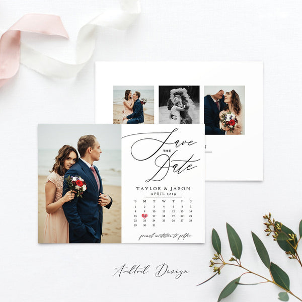 Save the Date Template, Photo Save The Date Template, Save Our Date Card, This Is Love, Photography, Photoshop, Instant Download #SD2-PSD