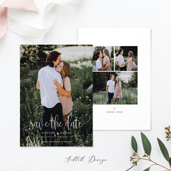 Save the Date Template, Photo Save The Date Template, Save Our Date Cards, This Is Love, Date, Photography, PSD, Instant Download #SD6-PSD