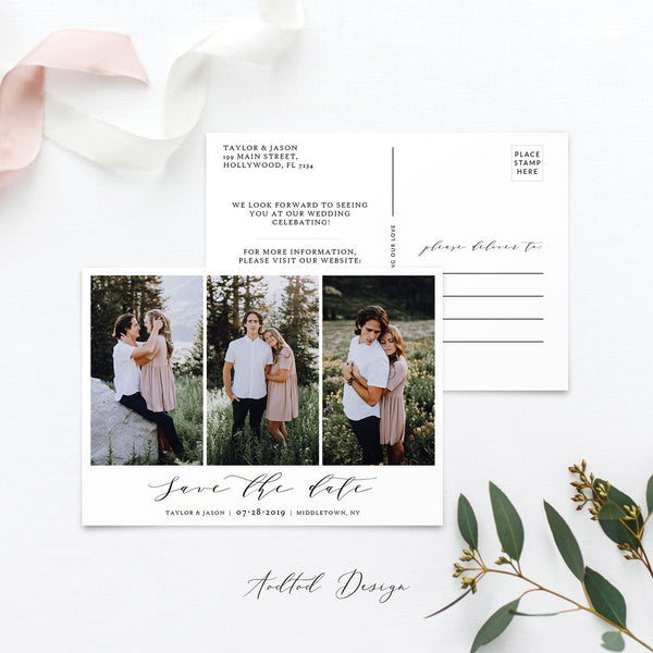 Save the Date Template, Photo Save The Date Template, Save Our Date Card, This Is Love, Photography, Photoshop, Instant Download #SD9-PSD