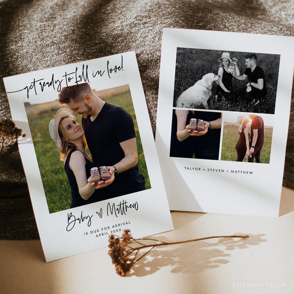 Online Baby Announcement Template, Photo Baby Announcement , Baby Announcement, We're Expecting Card PDF JPEG PNG #Y21-BB23