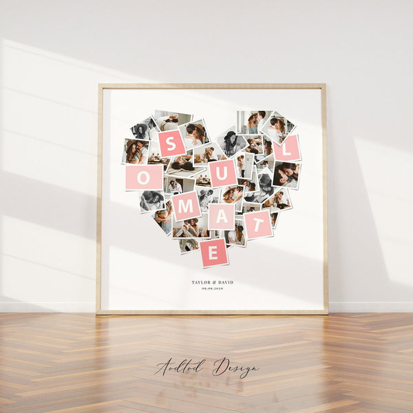 Heart Photo Collage & Blog Boards, Soulmate Couple, Collage, Board, Album, Blog, Photography, Photoshop, PSD, Instant Download #Y21-BB27-PSD