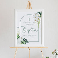 Online Tropical Baptism Welcome Sign Template, Tropical Birthday Party Sign, Tropical Sign, Tropical Birthday Sign, PDF JPEG PNG #Y21-BB35