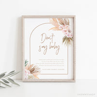 Online boho Don't Say Baby Shower Game, Baby Shower Game, Boho Baby Shower Game, Advice for Baby card PDF JPEG PNG #Y21-BB55