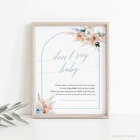 Online boho Don't Say Baby Shower Game, Baby Shower Game, Boho Baby Shower Game, Advice for Baby card PDF JPEG PNG #Y21-BB80