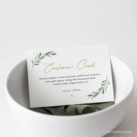 Online Greenery Enclosure Card Template, Enclosure Cards for Invitations, Wedding Invite Insert Card PDF JPEG PNG #Y21-EC2