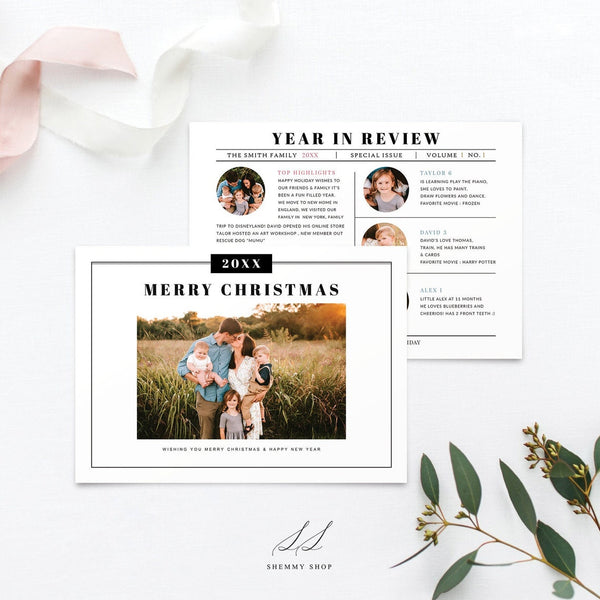 Online Year in review Christmas Card , Christmas Breeze, New, Christmas, Card, Template, Photography,Printable, PDF JPEG PNG #Y21-HD62