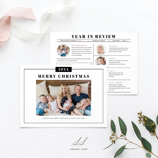Online Year in review Christmas Card , Christmas Breeze, New, Christmas, Card, Template, Photography,Printable, PDF JPEG PNG #Y21-HD65