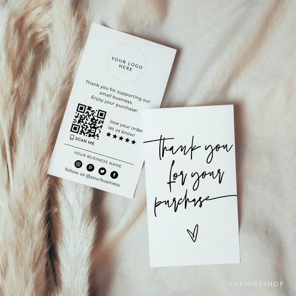 Online Small Business Thank You Card Template, Printable Thank You Package Insert,Business Thank You Card Corjl, PDF JPEG PNG #Y21-HS44
