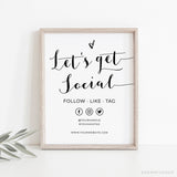Online Social Media Sign Template, Connect With Us Sign, Small Business Follow Us Sign, Let's Be Social Sign, PDF JPEG PNG #Y21-HS51