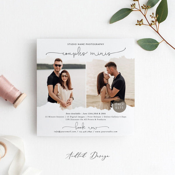 Couples Mini Session Template, Wonderful Time, Holiday, Session, Marketing, Board, Photography, Photoshop, Instant Download #Y21-MB96-PSD