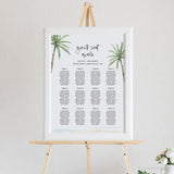 Online Palm Tree Seating Chart Template, Wedding Seating Sign, Table Number Order, Wedding Seating, Seating, Corjl, PDF JPEG PNG #Y21-SC9